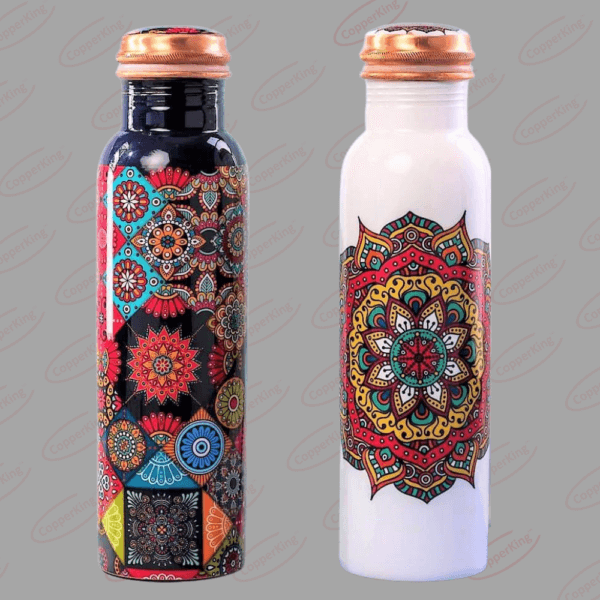 Printed Colourful Copper Water Bottle