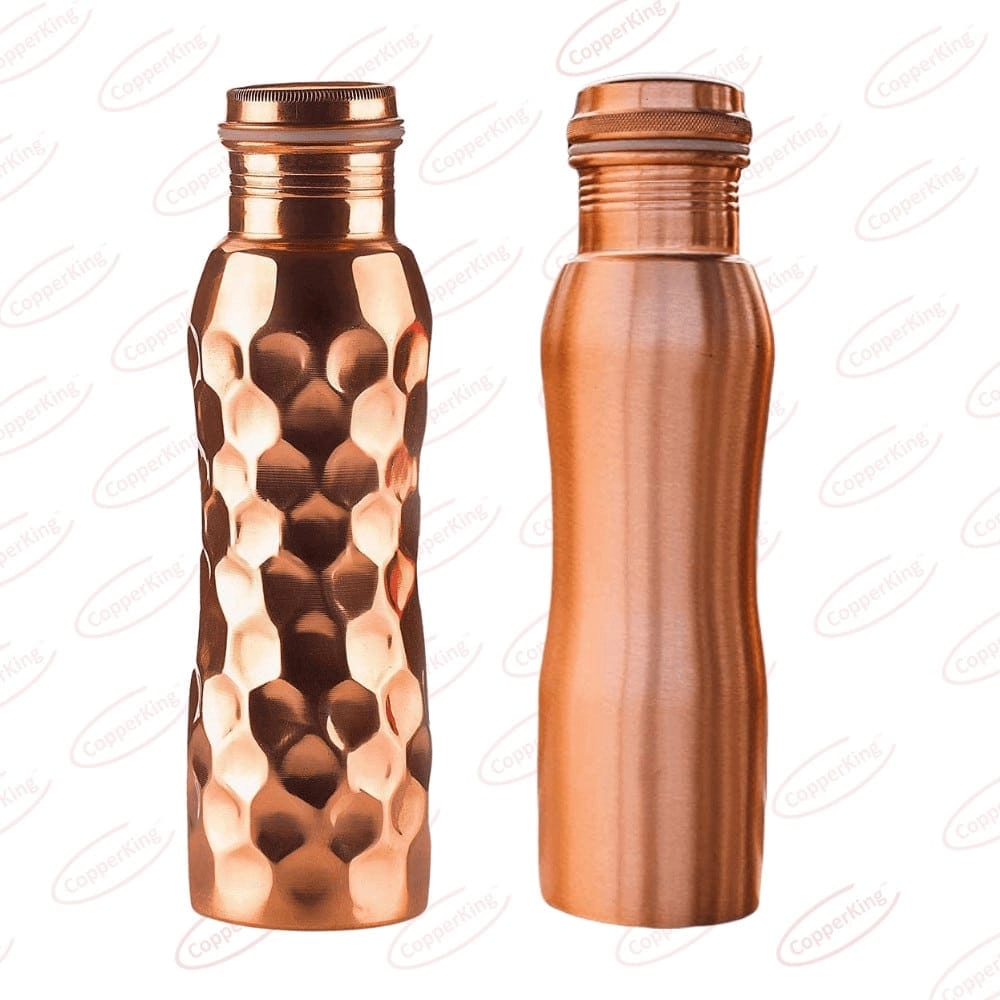 curve design copper bottle supplier India