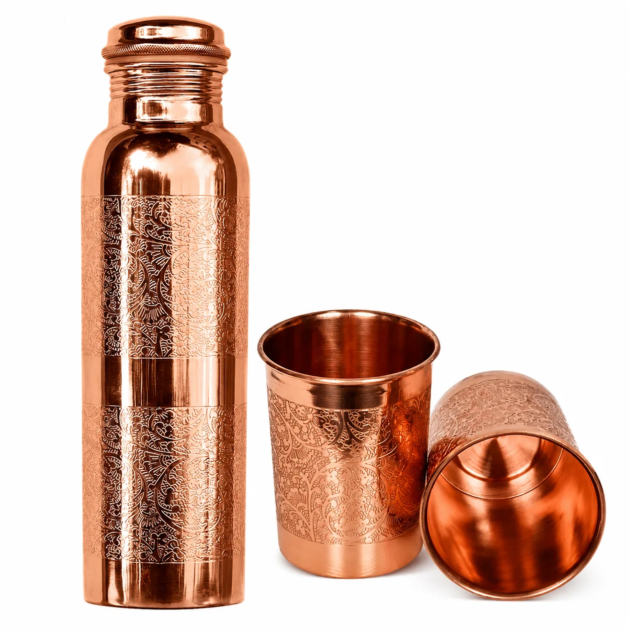 embossed copper bottle 32oz manufacturer India