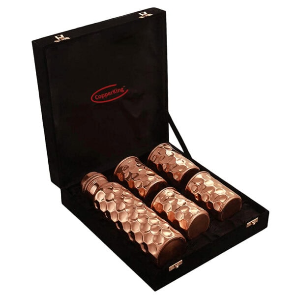 Bottle & Tumblers Copper Gift Box