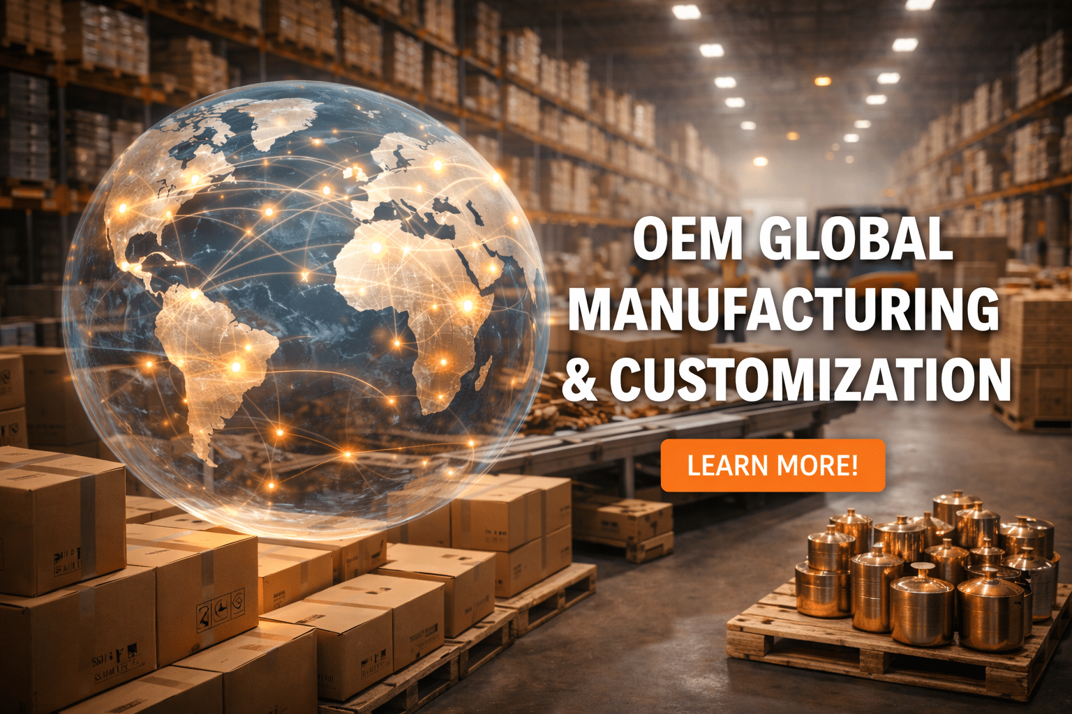 OEM copper and brass manufacturing facility showcasing global export and customized production