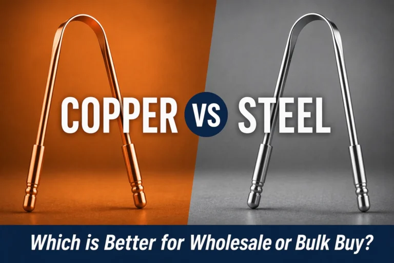 Copper vs steel tongue scraper which is better for wholesale or bulk buy - tongue scraper manufacturer India CopperKing India OEM supplier