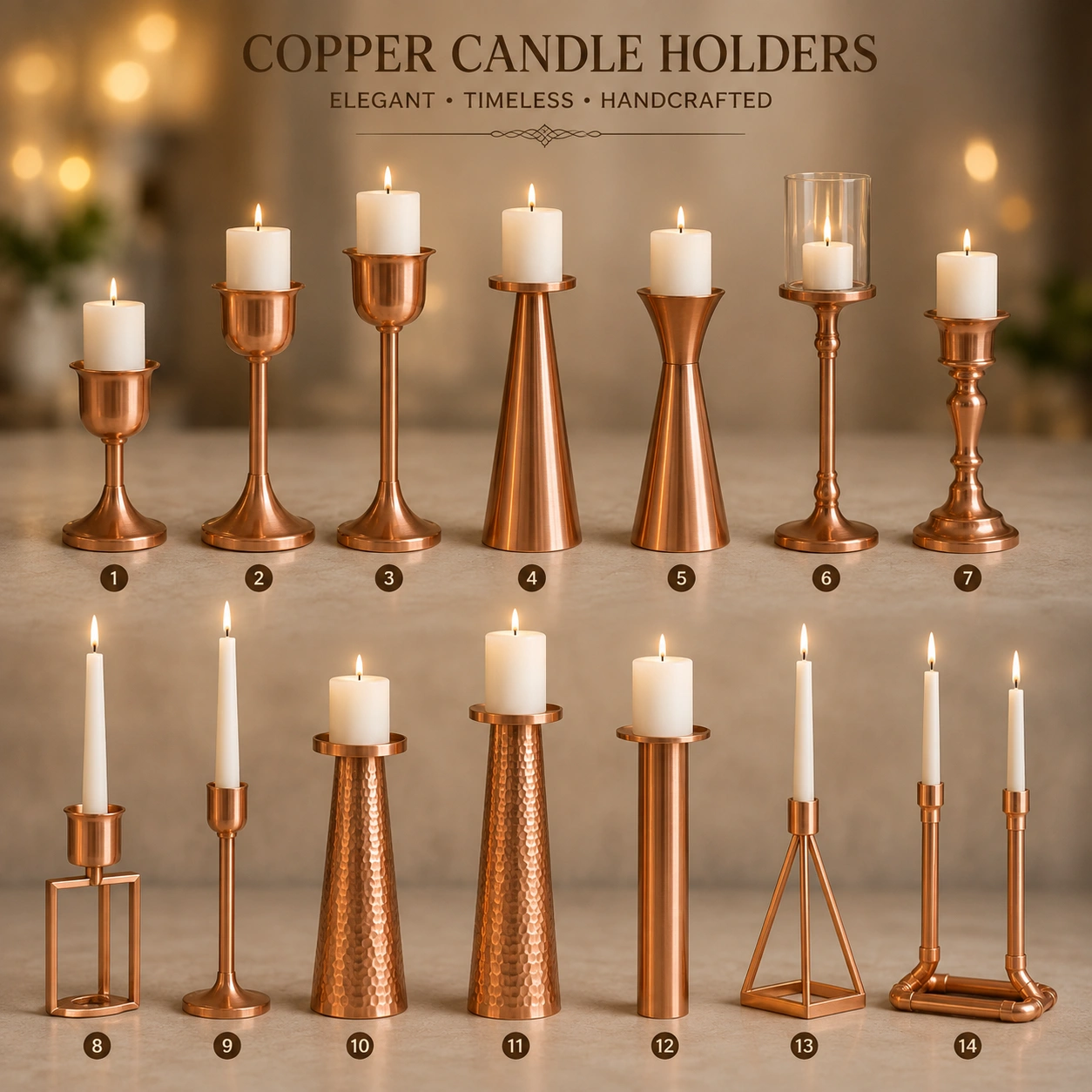 copper candle holders design collection india